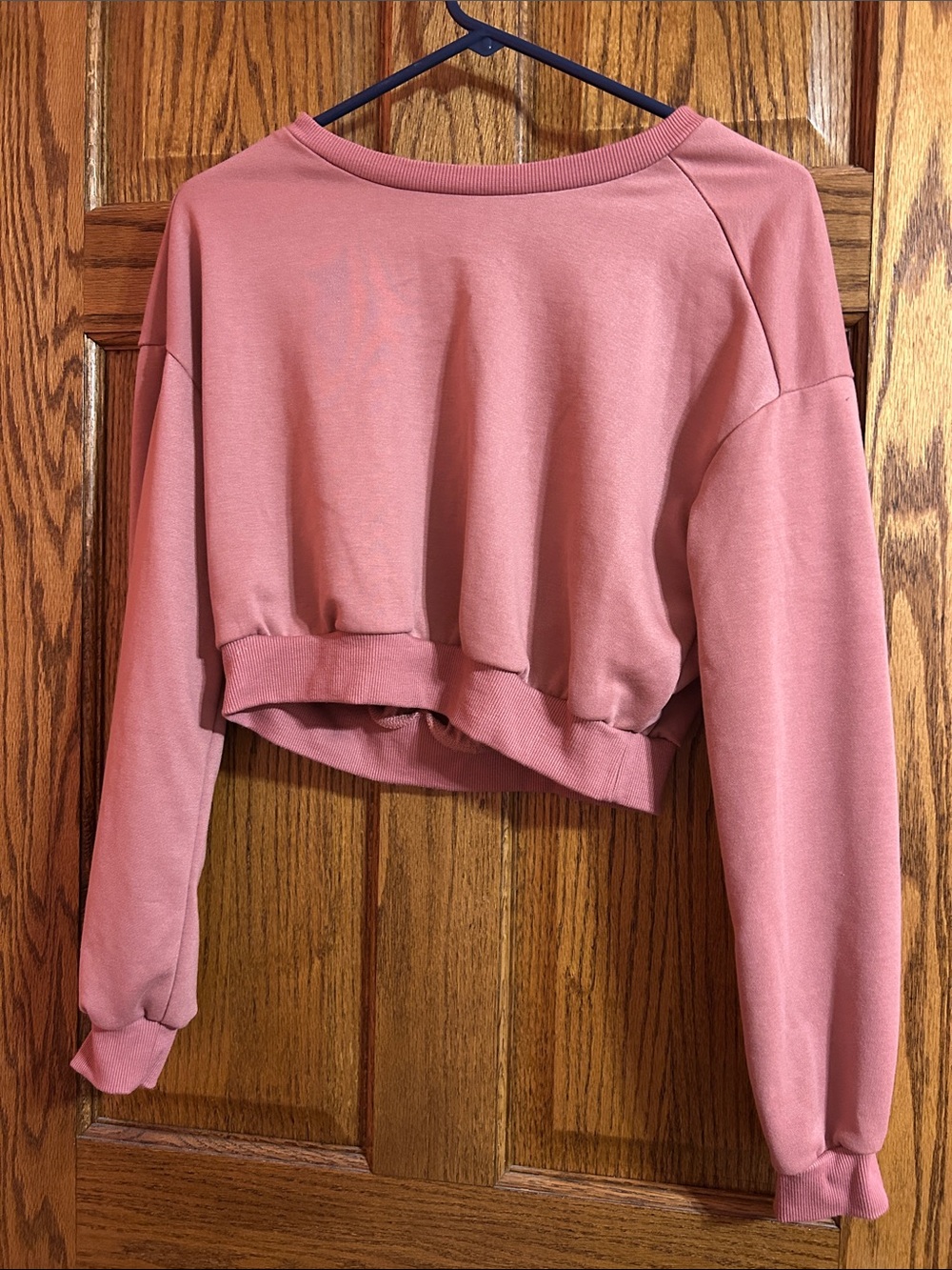 SHEIN Dusty Rose Cropped Long-Sleeve Sweatshirt